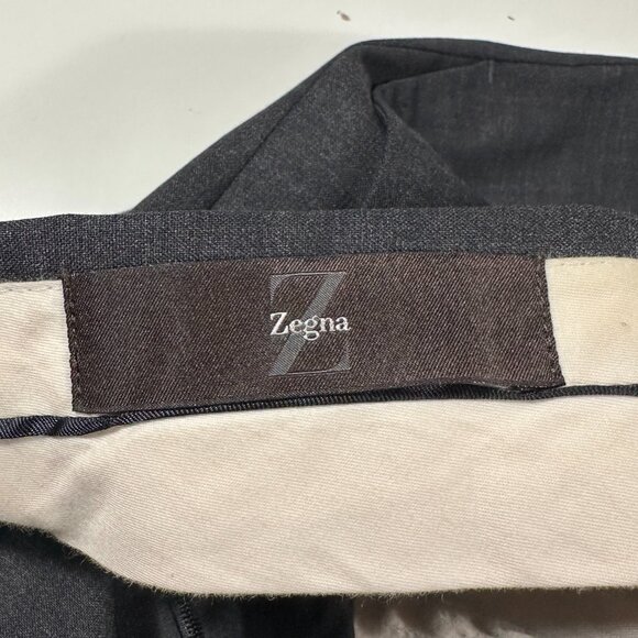 Z Zegna Dark Gray Straight Leg Wool Trousers Size 36x32 - Picture 6 of 10